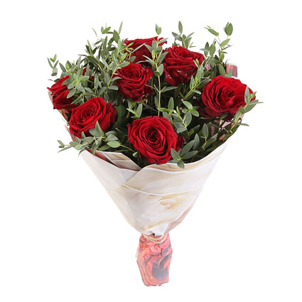 Ziedi: Septiņas sarkanas rozes
